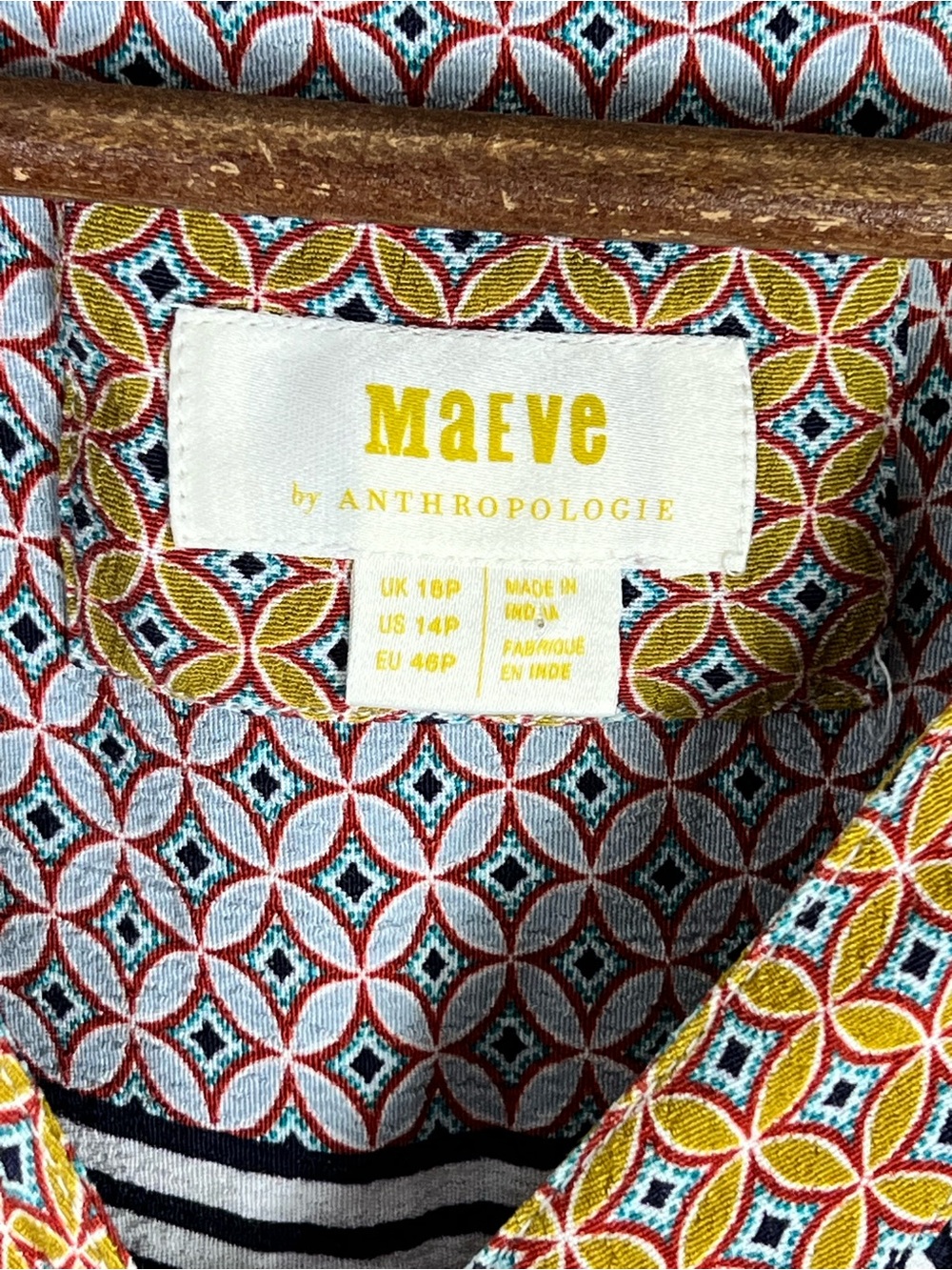 Anthropologie Maeve Carla Wrap Dress Size 14 Petite Midi Viscose Lightweight - Picture 11 of 16